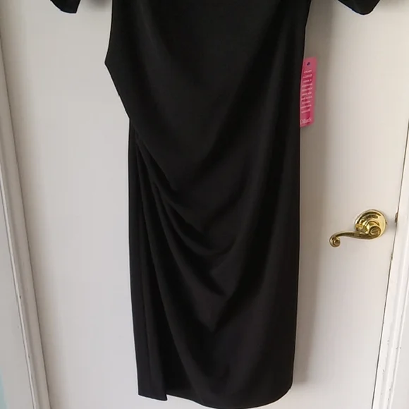 Xscape Elegant Black Midi Dress NWT Size 18W Off-Shoulder - Picture 3 of 11